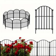 Decorative Garden Fence 17in X10ft 10/12 Pack Rustproof Metal No Dig Fence Animal Barrier Arched Flower Bed Edging Ornamental Wire Border Panel For Yard Patio Outdoor - Black - View 6