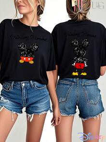 Mickey & Co. Mickey Mouse And Friends Graphic T-Shirts, Officially Printed Disney Women's Short-Sleeve T-Shirt, Suitable For Casual Wear In Spring And Summer, Is The Best Choice For Gifts. - màu đen - Xem 1