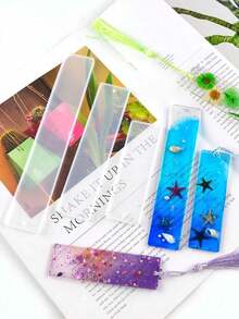 5pcs DIY Resin Bookmark Mold Kit, Includes 20pcs Random Color Tassels - Silicone Epoxy Resin Casting Mold, Can Make Rabbit, Cat, Feather And Rectangle Shapes - Great For Handmade Crafts - Apricot - View 10