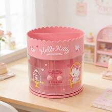Miniso Sanrio Characters Colorful Afternoon Tea Double Door Rotating Box Cinnamoroll&Hello Kitty&My Melody&Kuromi, Sturdy Material Smooth Rotation, Double Door Storage, Creative Desktop Decor (1 PC) - Multicolor - View 5