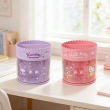 Miniso Sanrio Characters Colorful Afternoon Tea Double Door Rotating Box Cinnamoroll&Hello Kitty&My Melody&Kuromi, Sturdy Material Smooth Rotation, Double Door Storage, Creative Desktop Decor (1 PC) - Multicolor - View 2
