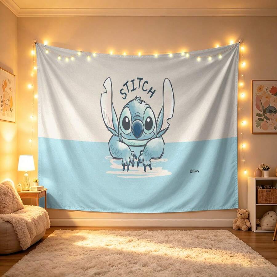 Tranh treo tường Disney Lilo & Stitch, hình vẽ Stitch dễ thương theo phong cách phác thảo với nền hai tông màu, chất liệu vải mềm nhẹ, thích hợp trang trí phòng ngủ, phòng khách và ký túc xá. - 0 - Xem 1