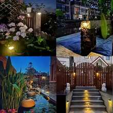 16 Packs Outdoor Solar Deck Lights, Waterproof Outdoor Decorate Lights, Solar Garden Lights, Outdoor Fence Lights, Solar Step Lights, Warm LED Lights, For Outdoor Stairs, Step, Fence, Garden, Balcony, Yard, Patio, And Pathway - Brown Shell - View 11
