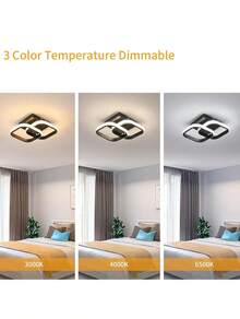 LED Ceiling Light, Modern Square Energy-Efficient LED Ceiling Light, 22W LED Ceiling Light For Hallway, Office, Bedroom, Kitchen, Living Room. - Black - View 5