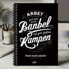 100-Page Spiral Bound Notebook, Nordic Style Suitable For Work & Study, Black & White Artistic Cover With Unique Text, Elegant Yet Practical. Ideal For Daily Records, Planning, Or As A Diary. Great Gift Choice For Graduation, Birthday, Adding Ritual To Life. - A - View 5