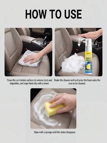 Nettoyant mousse multifonction, kit de nettoyage pour l'intérieur de la voiture et la maison, nettoyant efficace pour , le plastique, les tissus, ne laisse pas de traces d'eau ou de résidus collants, séchage rapide, parfum citron améliore le confort et la propreté de l'habitacle - Liquide - Voir 4