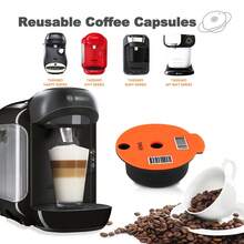 Cápsulas de café reutilizables para cafetera Tassimo, opciones de capacidad 60ml/180ml/200ml/220ml. Cápsulas de café recargables, accesorios para cafetera. - Naranja - Ver 2