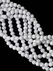 4/6/8/10mm Natural White Howlite Round Beads, Suitable For Jewelry Making, DIY Necklace & Bracelet Accessories - Multicolor - View 2