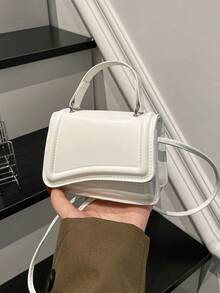1 pieza Este bolso cuadrado de unicolor, con un aspecto dulce y elegante, presenta un diseño único adecuado para diversas ocasiones. Versátil y polivalente, es perfecto para actividades al aire libre, juegos, ir y venir, y talla grande, convirtiéndolo en un regalo perfecto para adolescentes. - Multicolor - Ver 10