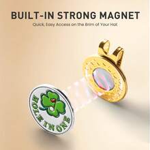 FINGER TEN 3pcs Golf Hat Clip, Durable Metal Material With Strong Magnetic Force, Easy To Install And Remove Golf Marker Accessory, Suitable For Golfers - Gold - View 4