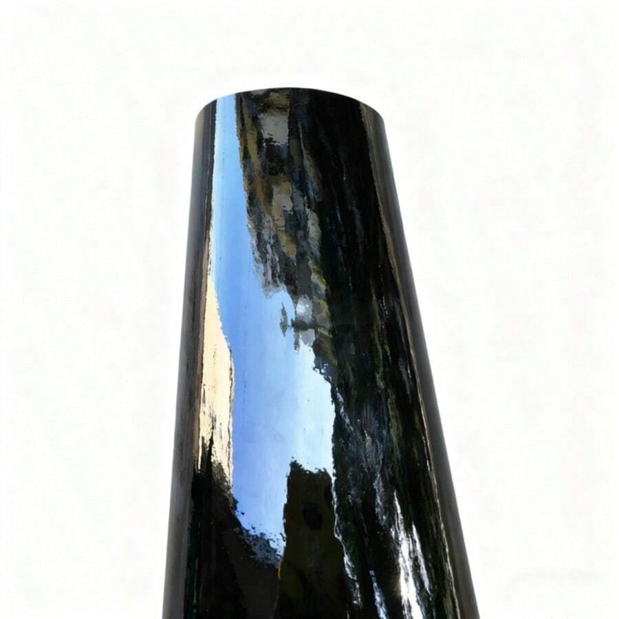 Piano Black Glossy Vinyl Wrap Film Gloss Black Self Adhesive Vinyl Sticker Bubble Free Vehicle Window Trim Mirror - A - View 1