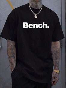 Casual Men's T-Shirt With Short Sleeves, Crew Neck And Lettering Print. - Weiss - View 6