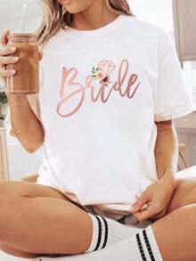 Bachelorette Party T-Shirt For Bridesmaids, Best Friends, Bridal Party - 100% Cotton T-Shirts For Women, Breathable, Comfortable, Summer Tops - 布蘭克 - 查看 6