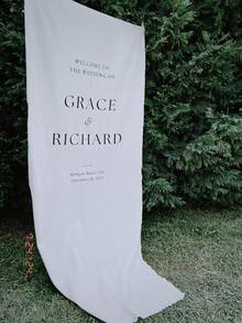Customized Wedding Welcome Sign, Wedding Fabric Welcome Banner, Modern Wedding Welcome Banner, Customized Fabric Wedding Banner, Boho Wedding, Bridal Shower Sign, Personalized Name Wedding Sign, Minimalist Welcome Sign, Fabric Welcome Banner, Wedding Decor, Customized Fabric Wedding Sign, Personalized Party Decor, Minimalist Sign, Fabric Sign, Wedding Welcome Sign, 3 Fabric Options For Banner, Personalized Party Decor, Minimalist Sign, Fabric Sign, Wedding Welcome Sign - Multicolor - View 2