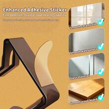 No-Drill Wall-Mounted Headphone Hook; Seamless Adhesive Headphone Storage Rack Suitable For Dormitory Computer Monitor Side - Multicolor - View 5