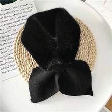 Bufandas femeninas de invierno para mujer, chal con correas cruzadas, bufanda suave para el cuello para niñas, bufanda versátil dulce que combina con todo para Otoño e Invierno XNCB - Blanco - Ver 3