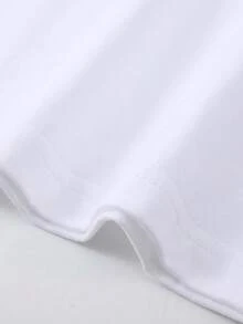 Relax In The Digital Print Hand Short Sleeve Unisex Pure Cotton Loose And Comfortable - 白色 - 查看 4