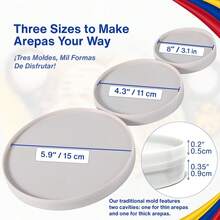 Olde Para Arepas With Gift Box – 3 Sizes (5.9", 4.3", 3.1") & Double Thickness Ideal For Authentic Colombian Arepas, Gorditas & More – Durable, Food-, Easy-To-Clean Kitchen Essential - View 3