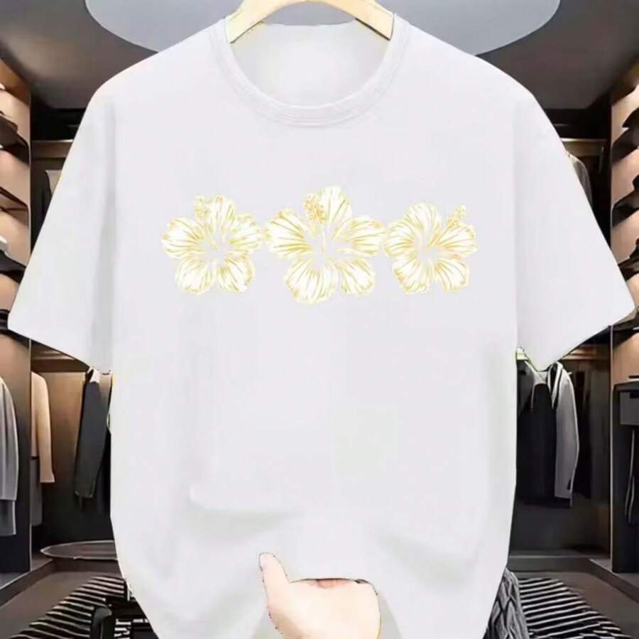 Printed T-Shirt For Men And Women - White - View 1