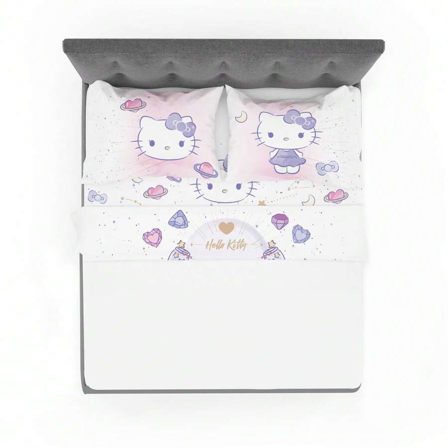 SANRIO Juego De Sábanas Providencia Individuales Hello Kitty Lila - Lila Púrpura - Ver 1