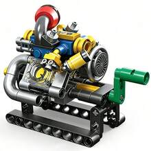 Engine Building Block Model, Mechanical Engineering Construction Blocks, Collectible Model Gift For Block Enthusiasts, Suitable As Home Decor And Birthday Gift, Halloween, Christmas Gift - Engine Building Blocks - View 16