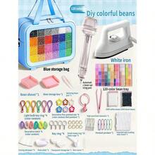 Fuse Beads Kit-120 Colors 30000 2.6mm, Built-In Iron Crafts Supplies Women, Great Supplies Fuse Beads Artist All-In-One - C - View 2