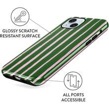 iPhone15 Handyhülle (,), gestreiftes Design, geeignet für Mädchen, schönes rosa-grünes Streifenmuster, Schutzhülle, doppelschichtige stoßfeste weiche farbige Silikon-TPU-Handyhülle, gestreifter Stil. - Weiß 5 - Übersicht 7