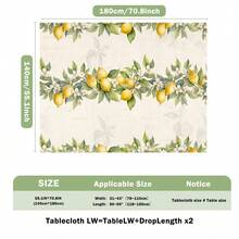 1pc Rectangular Polyester Tablecloth, French Lemon Vintage Frame Pattern, Single-Sided Printing, Suitable For Tabletop, Washable And Reusable, Applicable For Indoor, Outdoor, Patio, Wedding, Party, Dining, Craft Exhibition, Banquet Decoration - Multicolor - View 14
