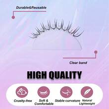 14 Pairs Large Capacity Faux Mink Eyelashes, Natural Dramatic Soft Wispy Fluffy Reusable Strip Lashes - Black - View 4