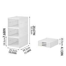 1 pieza Estantería de zapatos de plástico plegable sin necesidad de montaje, caja de almacenamiento de zapatos reforzada, caja de almacenamiento de zapatos transparente, armario de zapatos móvil - Multicolor - Ver 3