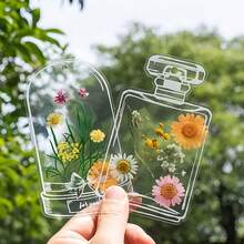 100pcs Transparent Petal Bookmarks For Teens, Bookmark Set (Without Dried Flowers), Suitable For Outdoor Handmade DIY Bookmarks, Handmade Bookmarks, Books And Gifts, Collect Spring, Summer, Autumn Floral Prints Games With Friends, Classmates And Partners - A - View 1