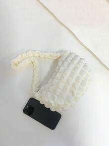 1pc Solid Color Soft Puffy Quilted Underarm Bag, Ruched Cloud Shoulder Bag, Lightweight Nylon Versatile Small Bag, Suitable For Girls/Students/Young People, Ideal For Daily/Outing/Date/Shopping! - Fy-6005 - View 4