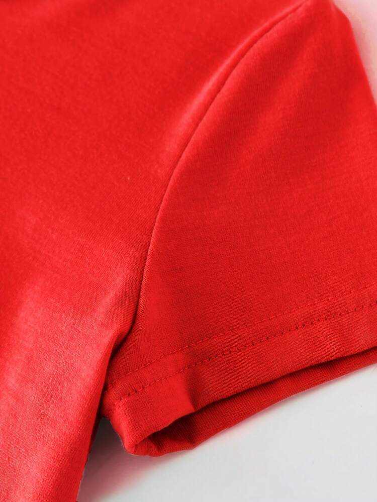 Corazones de Mariposa con Estampado de Patrón Colorido Camiseta estampada para niños - Rojo - Añade 5