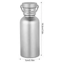 1pc Titanium Outdoor Camping Water Bottle, Leak-Proof Portable Bicycle Water Cup, Sandblasted Finish - Silver - View 8