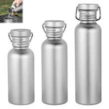 1pc Titanium Outdoor Camping Water Bottle, Leak-Proof Portable Bicycle Water Cup, Sandblasted Finish - Silver - View 6