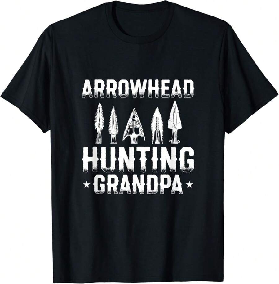 Arrowhead Hunting Grandpa - Arrowhead Hunting Gift Unisex T-Shirt - 黑色 - 查看 1