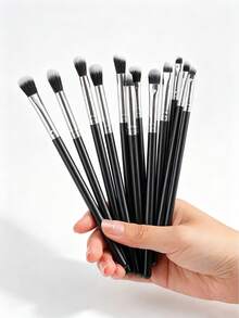 Bộ 12 cây cọ trang điểm mắt, cọ đánh phấn mắt lông sợi tổng hợp mềm cho phấn mắt, lông mi, lông mày, kẻ mắt và tán màu - Nhiều màu - Xem 6