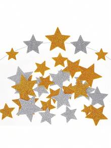 200/100pcs Gold And Silver Star EVA Stickers, Self-Adhesive Star Stickers In Various Sizes, Perfect For Classroom Rewards, Crafting, Card Decoration, Etc. - Gold and Silver - View 4