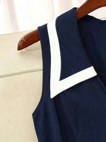 fsfvgsGlowEve Vestido midi ajustado con botones, cintura ceñida, estilo vintage elegante para mujer, color albaricoque/negro, tela de calidad, adecuado para primavera/verano y uso diariosbfb s 7FUU - Multicolor 7 - Ver 3