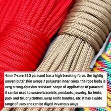 A Bundle Of 31 Meters Of High-Strength Paracord, Seven-Core 4MM 550LBS Polyester Rope, Outdoor Equipment Rope, Camping Tent Rope, Cargo Lashing Rope, Can Be Used For Tool Anti-Slip Winding, DIY Braided Rope, Clothesline, Multi-Color Strong And Durable Multi-Purpose Rope - Multicolor - View 3