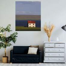 Póster de lienzo plano 2D de 1 pieza, Una playa solitaria, arte elegante sin marco, ideal para decorar habitaciones, espacios de estar, oficinas y restaurantes, un regalo de cumpleaños ideal y de alta calidad para la decoración de dormitorio, sala de estar y oficina - Enmarcado - Ver 5