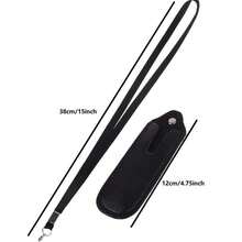 1pc Black PU Pouch With Long Lanyard Pouch Cover Case For Vape Devices,Anti-Loss Lanyard - Black - View 4