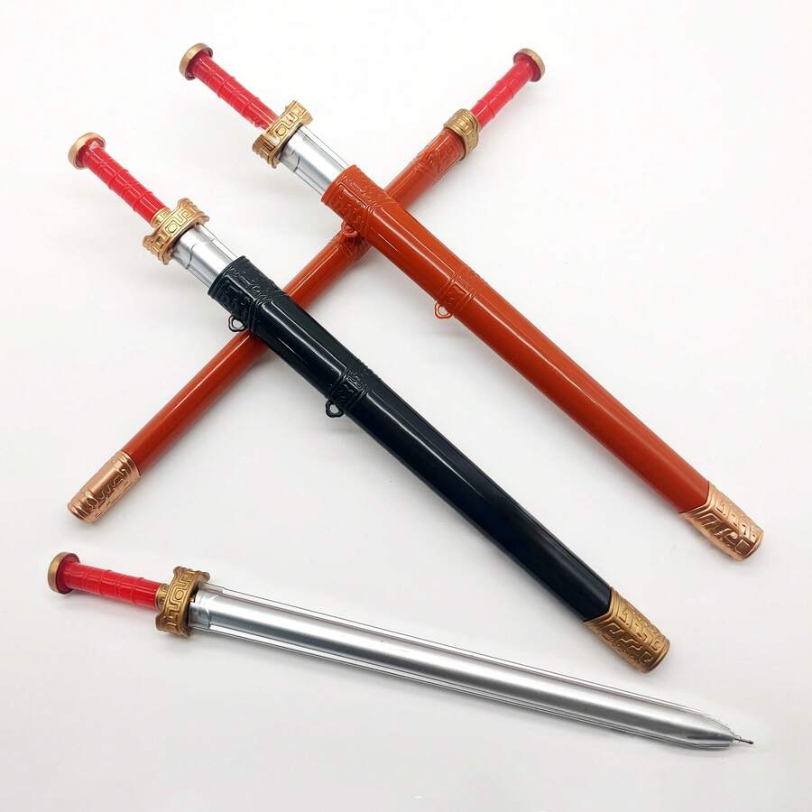 2pcs Creative Chinese Sword Neutral Gel Pens - Smooth Medium Tip, Suitable For School, Office And Gifts - A - View 1