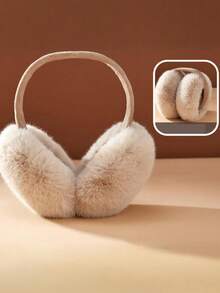 FADZOYLE 1 chiếc bịt tai mùa đông gấp gọn lông xù mềm mịn giả lông thú giữ ấm cho nữ và unisex, băng đô điều chỉnh được, lót nỉ lông xù, dùng ngoài trời thời tiết lạnh - bịt tai - Xem 23