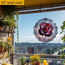 1件 3D「宇宙中的夢幻玫瑰」25.5cm/10in*25.5cm/10in 附旋轉掛鉤，360° DIY創意風轉輪，耐用金屬，節日動態藝術掛飾（不含吊墜），隨機款式 - A - 查看 7