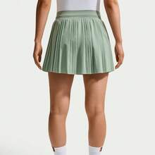 Nike Minifalda deportiva plisada de unicolor y versátil para mujer - Verde - Ver 2