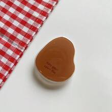 Vintage Amber Color Mobile Phone, Minimalist Heart-Shaped Phone Stand - Cute Brown Phone Stand Holder, Aesthetic Phone Accessory, Minimalist Heart-Shaped Phone Stand Holder - Fashionable Minimalist Brown Phone Stand Holder For Daily Use, Cute Heart-Shaped Phone Stand Holder - Soft Minimalist Daily Makeup Mirror Phone Accessory - Brown - View 7