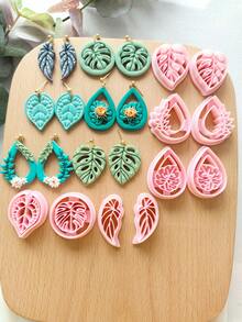 Botanical Leaf Cutting Mold Earring Making Tool, DIY Handmade Jewelry Miniature Cutter, Ceramic Mold, Minimalist Embossing Tool, High Precision Polymer Clay Or Modeling Clay Mold - Botanical Leaf - View 2
