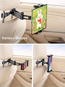 Giá đỡ điện thoại/máy tính bảng gắn trên tựa đầu ghế sau ô tô, xoay 360°, tương thích với tất cả máy tính bảng và điện thoại di động từ 4"-11". - A - Xem 8