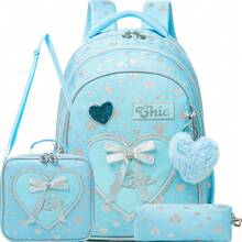 3pcs/Set Girls Floral Print Backpack, Includes Crossbody Bag And Water Bottle Holder, Lightweight Student School Bag Set - Girls' Schoolbag - View 11